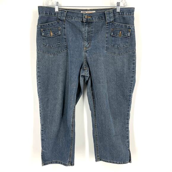 Faded Glory Stretch Capri Jeans Blue Women Size 18 - Picture 1 of 8